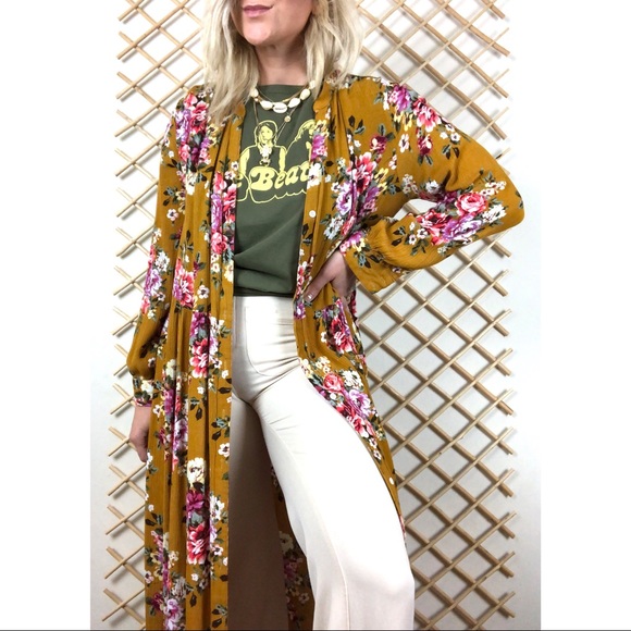 Dresses & Skirts - Floral Duster Cardigan // Maxi Dress